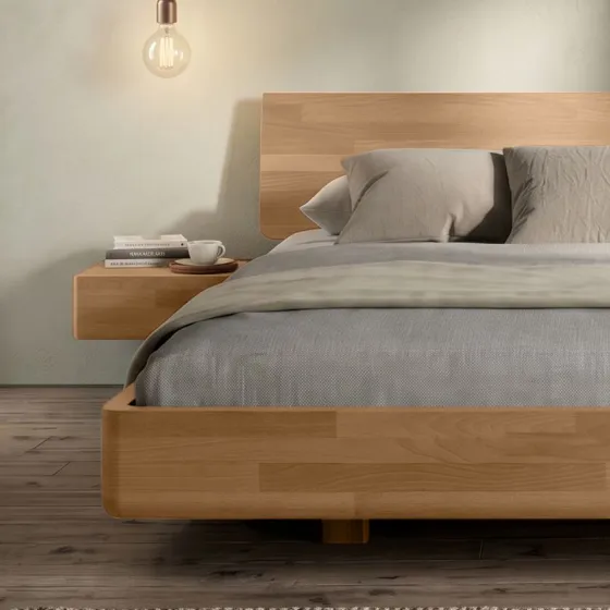 Lit en bois flottant avec chevets collection MOOD