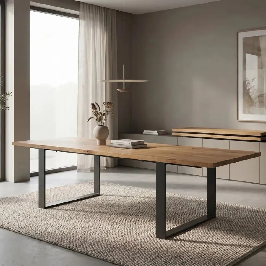 Table extensible bois métal pour salle de repas EDGE
