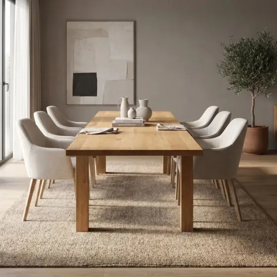 Table extensible en bois pour salon ou salle à manger DOMI