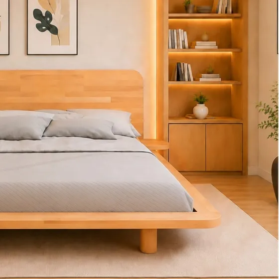 Lit bois teinte naturel collection KOBE