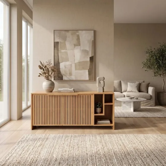 Buffet chêne massif design style minimaliste CONTI
