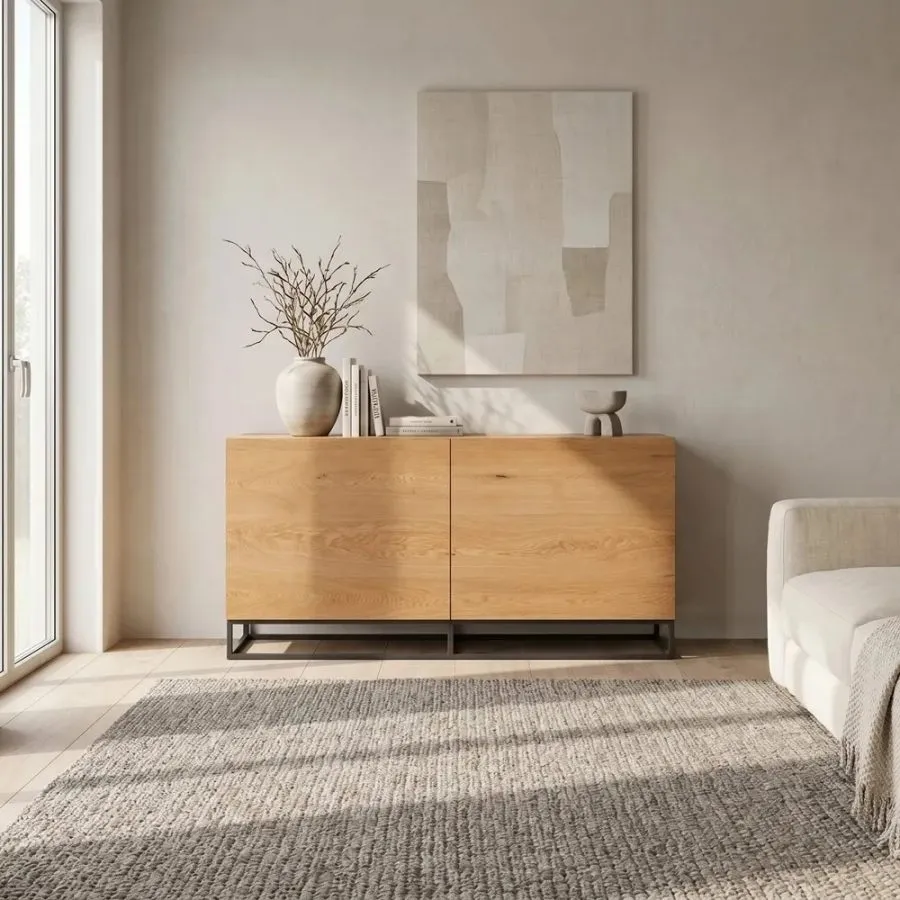 Buffet chêne massif 2 portes battantes en bois Edge