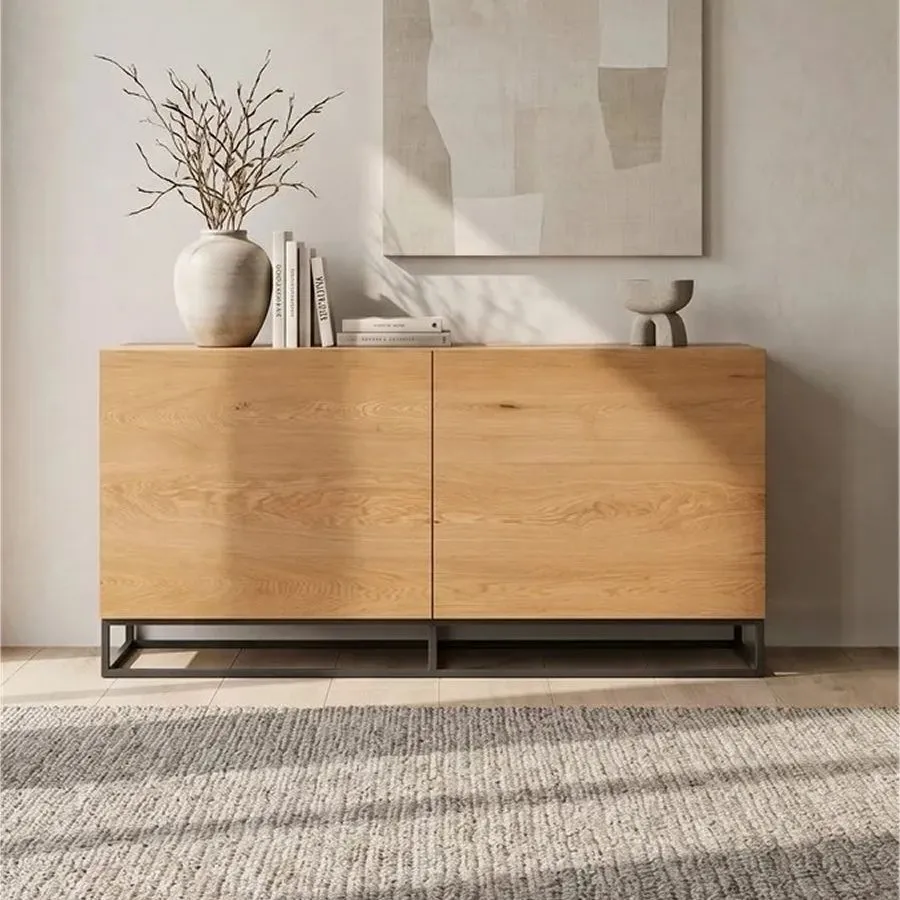 Buffet chêne massif 2 portes battantes en bois Edge