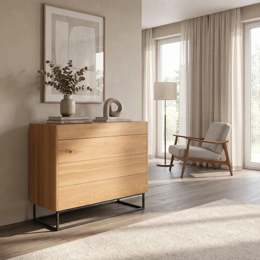 Commode bois clair design scandinave Mill