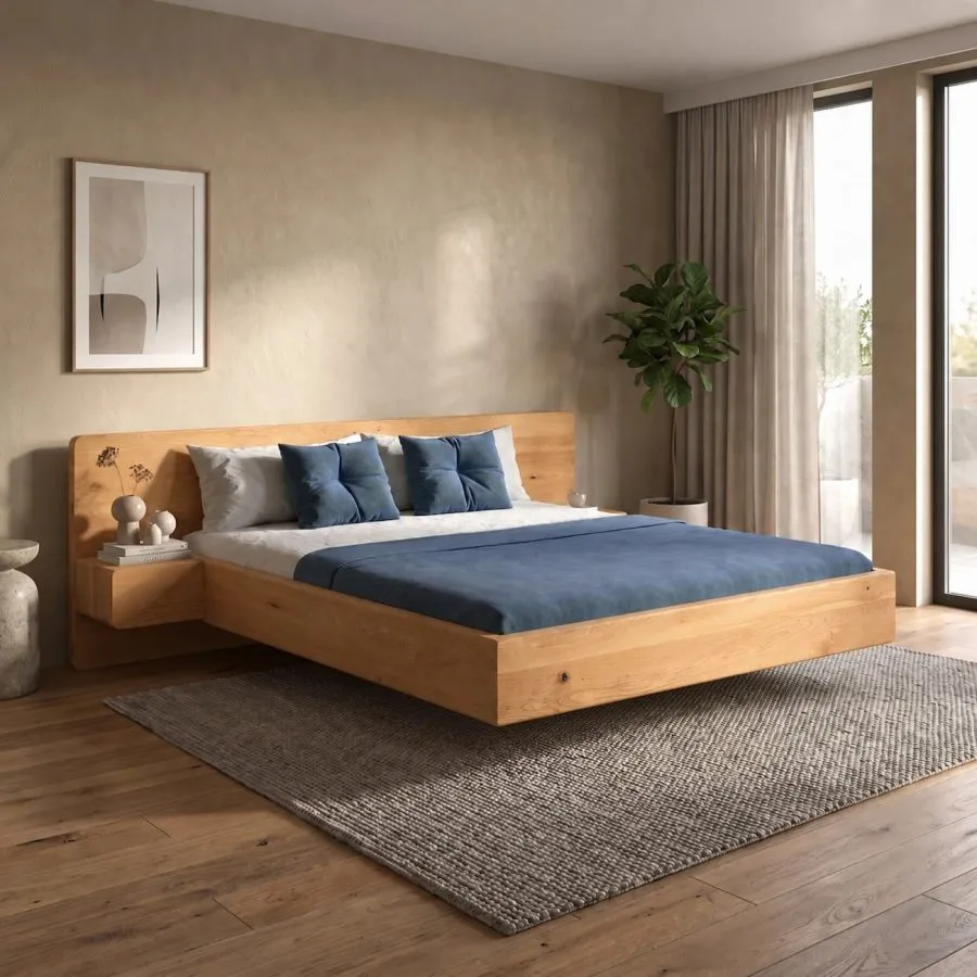 Lit bois design avec deux chevets inclus Burlington