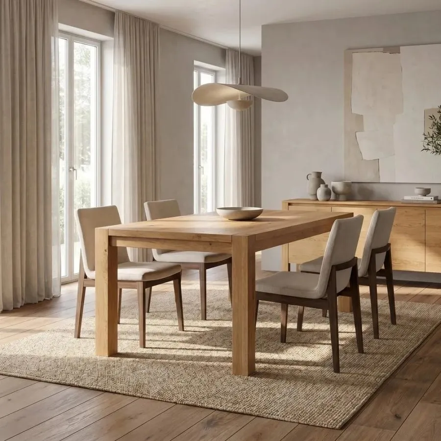 Table pour salle à manger en bois massif DOMI