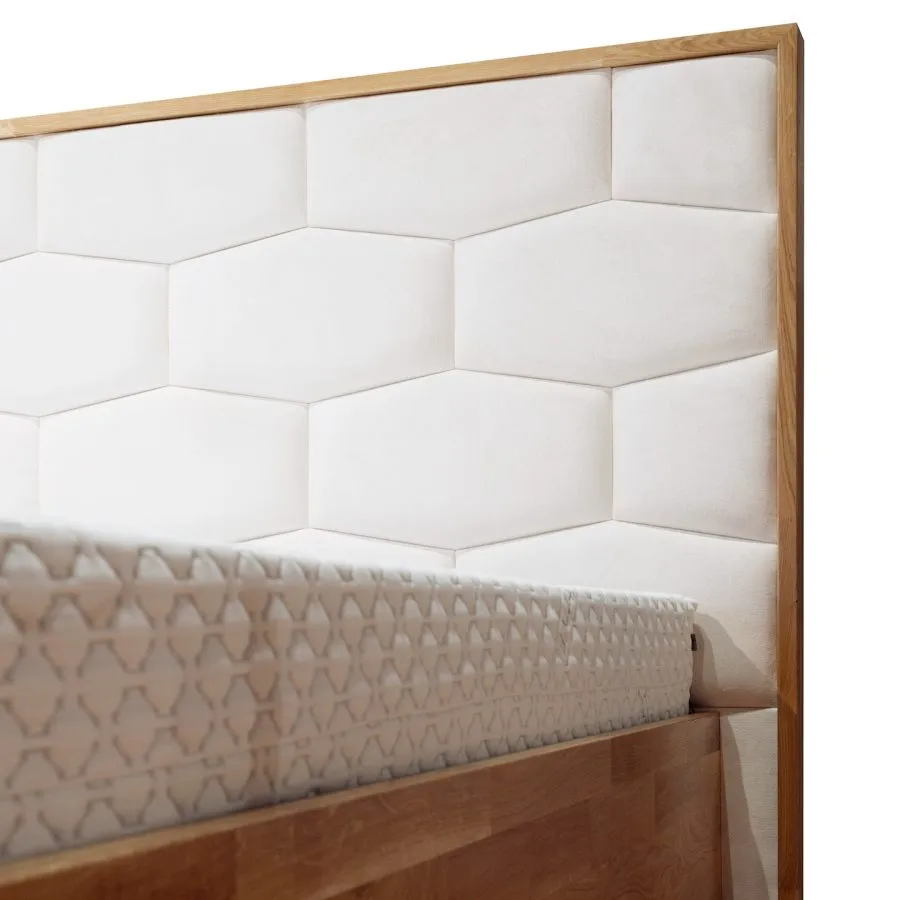 Lit coffre 160x200 bois chêne massif gain de place TRIVIO