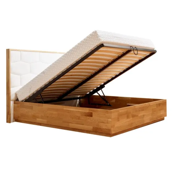 Lit coffre bois chêne 160x200  collection TRIVIO