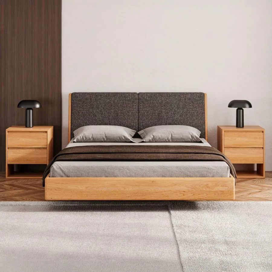 Lit 140x200 design bois flottant collection MONOKO