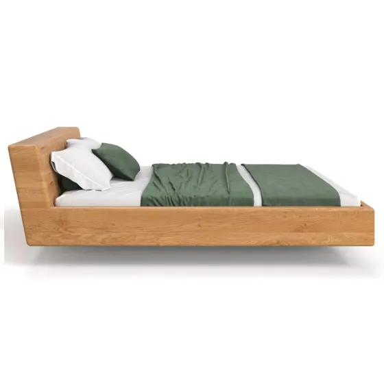 Lit flottant design bois deux places collection Livio