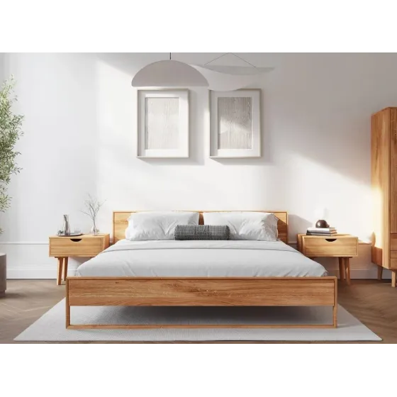 Lit bois massif style contemporain collection Sienna