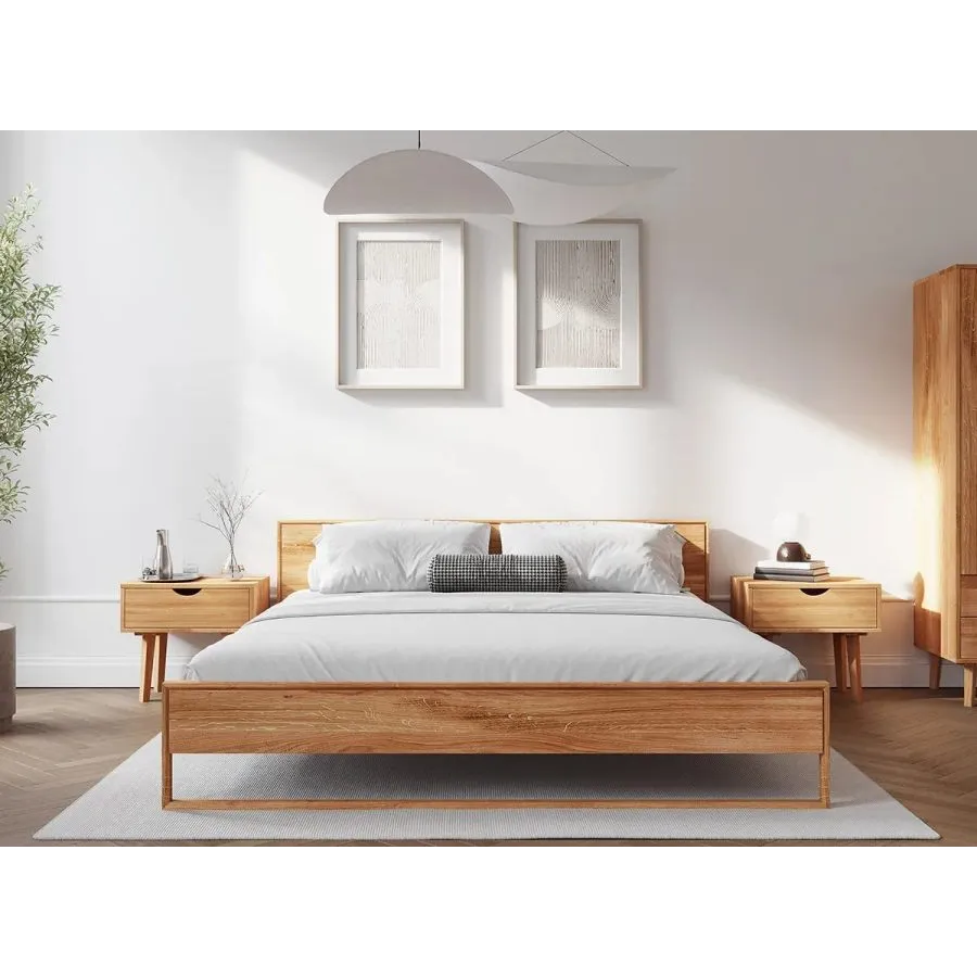 Lit bois massif style contemporain collection Sienna
