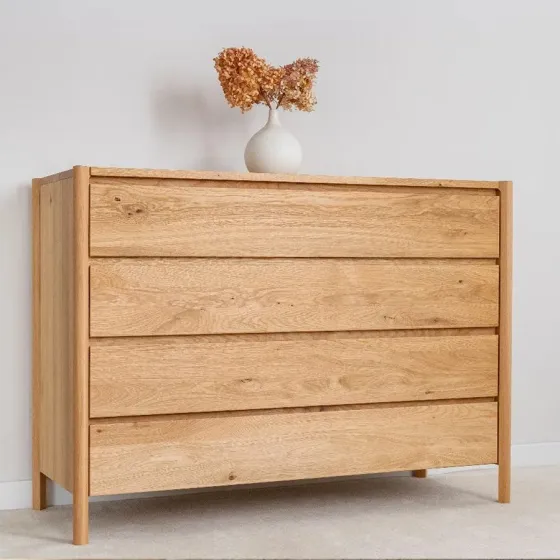 Commode Bois Massif  4 Tiroirs KUMO – Chêne Massif