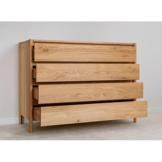 Commode Bois Massif  4 Tiroirs KUMO – Chêne Massif