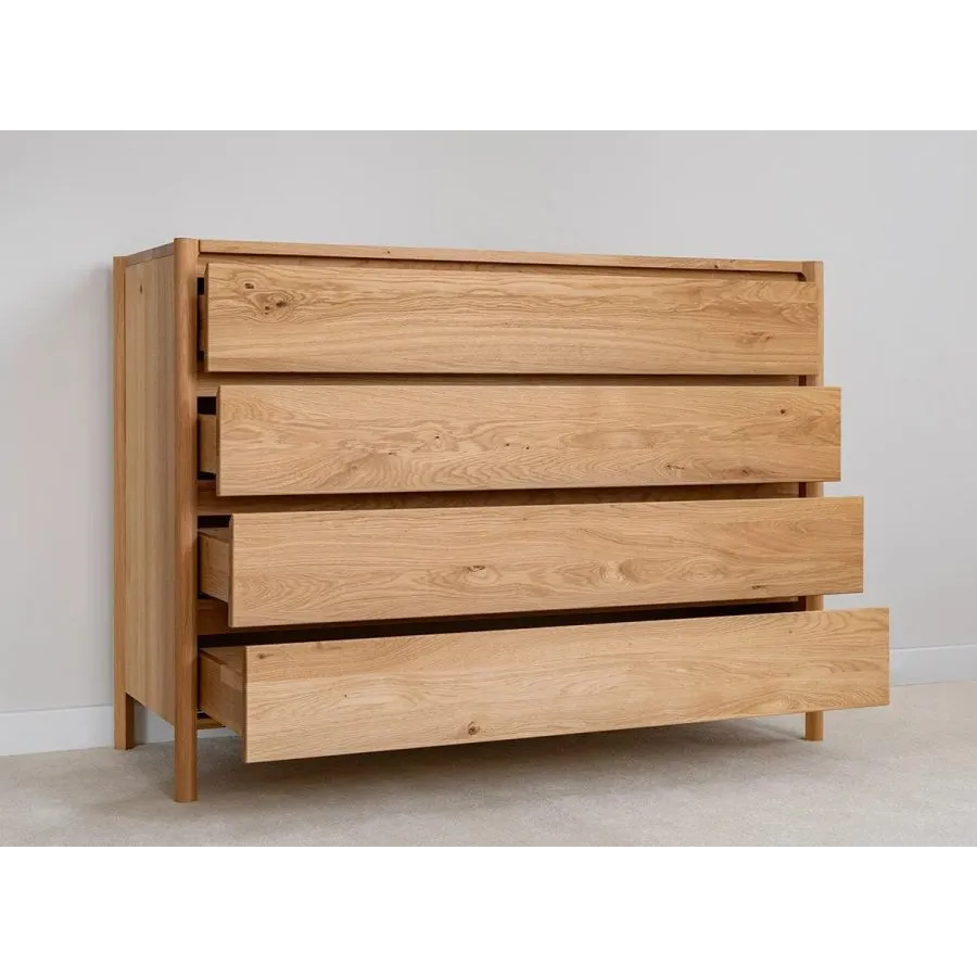 Commode Bois Massif  4 Tiroirs KUMO – Chêne Massif