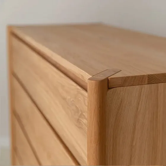 Commode Bois Massif  4 Tiroirs KUMO – Chêne Massif