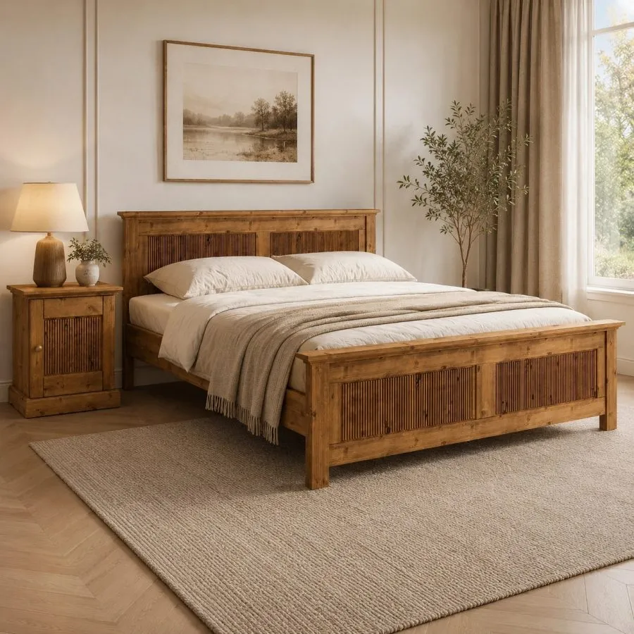 Lit en pin massif style contemporain collection Verde