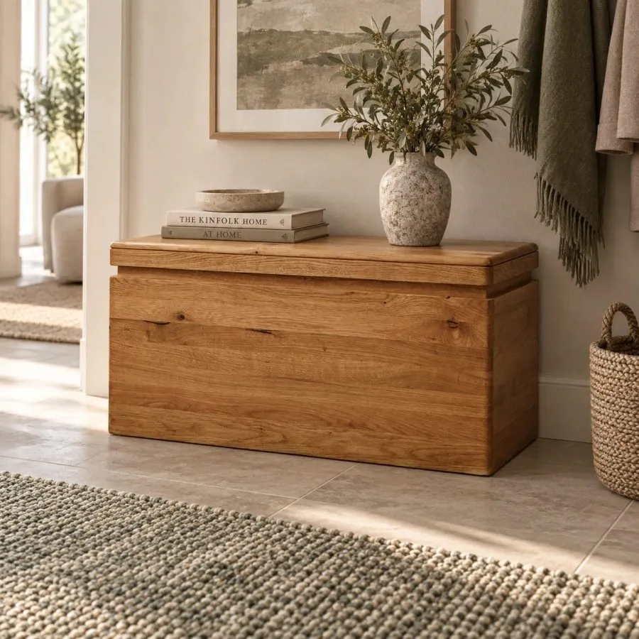 Coffre rangement bois compact collection Oslo
