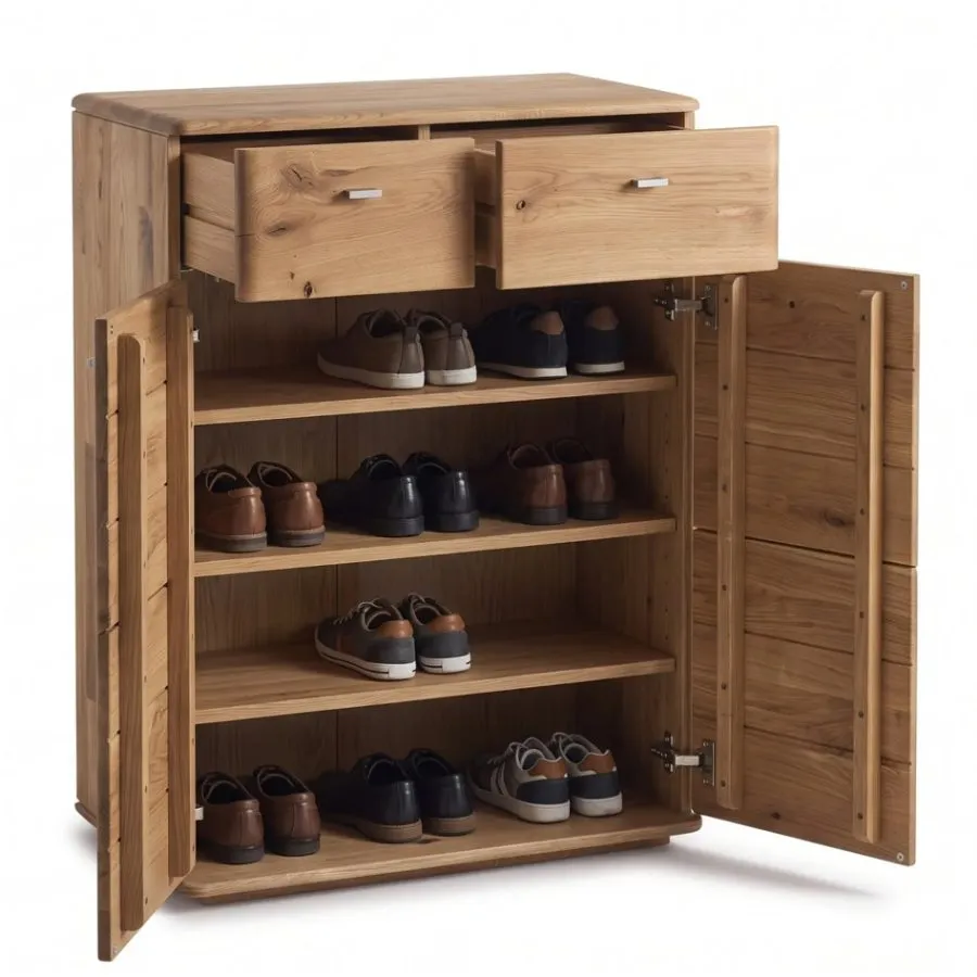 Meuble chaussure bois massif 2 portes 2 tiroirs VERONA