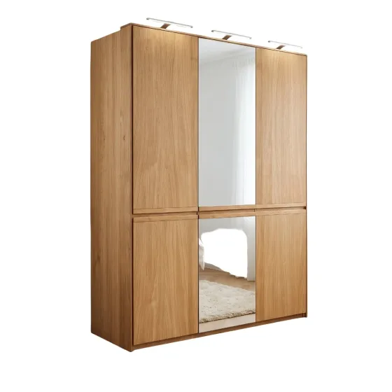Armoire 3 portes bois massif avec miroir collection VOLA