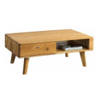 Table basse en bois massif carrée rectangulaire pieds bois métal