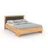 Lit en bois avec tête de lit tissu