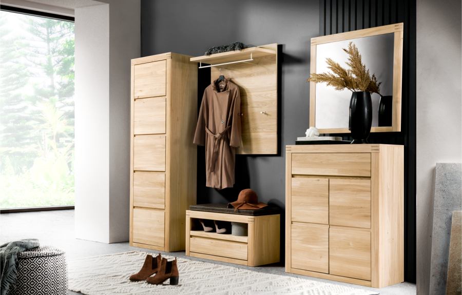 Meuble chaussures en bois pour hall 