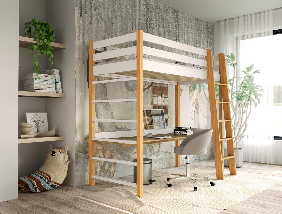 Des meubles en bois naturel pour chambre enfant, afin de créer un endroit chaleureux et accueillant