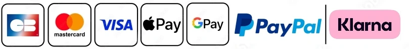 Moyens de paiement acceptés : CB, Mastercard, Visa, Apple Pay, Google Pay, PayPal, Klarna
